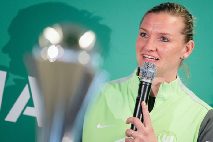 Pressekonferenz DFB-Pokalfinale der Frauen Aktuell fällt Alexandra Popp wegen einer Verletzung aus.