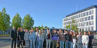 Die Schülerinnen und Schüler in Mettmann. Foto: Kreispolizeibehörde