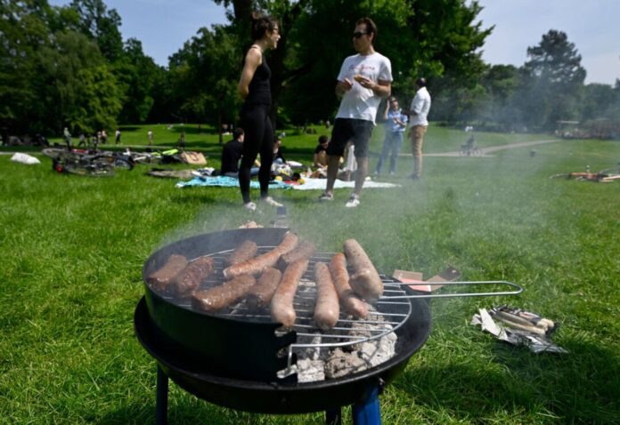 Frühlingstag am Aachener Weiher Das Grillen könnte an zwei Seen in NRW verboten werden. (Archivbild)