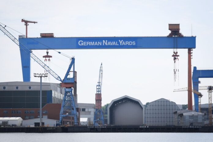 Marineschiffbau in Kiel TKMS und German Naval Yards teilen sich eine Werftfläche in Kiel. (Archivbild)
