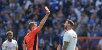 Rote Karte kostet Arminia-Coach Kniat 3.000 Euro und Sperre Rot nach dem Schlusspfiff: Tobias Stieler bestraft den Trainer Mitch Kniat für eine provokante Aussage. (Archivbild)