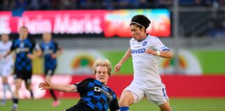Paderborn droht das Aus im Aufstiegsrennen Shio Fukuda (r) brachte die Gäste zwischenzeitlich in Führung.
