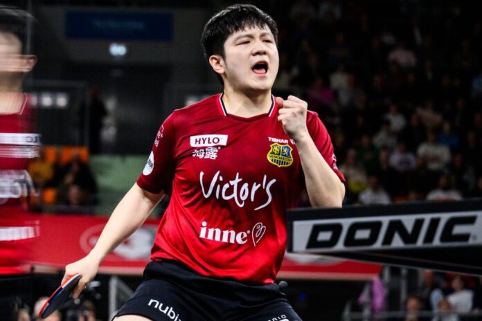 Fan Zhendong vom 1. FC Saarbrücken Triple-Sieger mit Saarbrücken: Der Chinese Fan Zhendong.