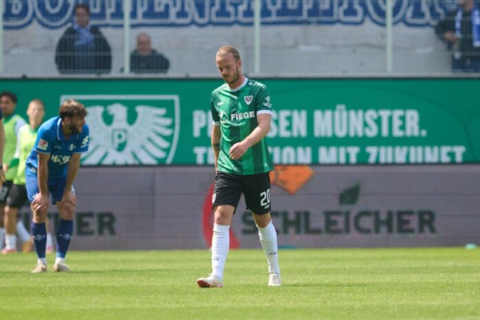 Preußen Münster - Darmstadt 98 Kapitän Jorrit Hendrix steigt mit Preußen Münster ab.