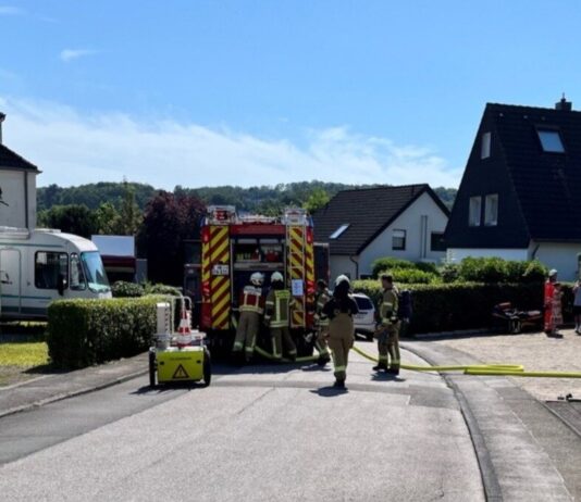 Wülfrather Feuerwehr rückt nach Düssel aus In Düssel kam es am Samstag zu dem Einsatz. Foto: FW Wülfrath