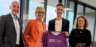 WSW treten Initiative „Öffis bunt“ bei Markus Schlomski (Arbeitsdirektor WSW Wuppertaler Stadtwerke GmbH), Sabine Schnake (Geschäftsführerin WSW mobil GmbH), Jan Mühling (Vertriebssysteme & Abrechnung und Initiator des queeren Netzwerks) und Sandra Warren (Gleichstellungsbeauftragte). Foto: WSW