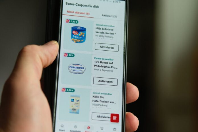 Rewe-App Rewe lockt Kunden mit einem Bonus - der Gesamtpreis der betreffenden Produkte wird nicht angezeigt.