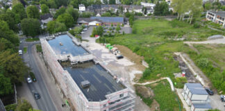 Infoveranstaltung zum Bauvorhaben am Wimmersberg Das Bild zeigt die aktuelle Baustelle des Wohnungsbauprojektes Düssel-Terrassen am Wimmersberg in Alt-Erkrath. Foto: Catella Project Management