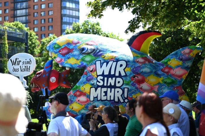 Kundgebung für die Einleitung eines AfD-Verbotsverfahrens Neben Karnevalswagen-Bauer Jaques Tilly unterstützen auch andere Prominente das Bündnis gegen Rechts.