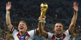 Podolski: «Für WM-Spiele stehe ich nachts nicht mehr auf» NBA-Basketball oder Boxkämpfe haben Lukas Podolski (r) früher aus dem Bett geholt, die Fußball-WM nun nicht mehr. (Archivbild)
