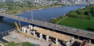Wüst und Krischer erneut im U-Ausschuss «Brückendesaster» Der Neubau der Leverkusener Rheinbrücke in seiner Anfangsphase im Jahr 2020. (Archivbild)