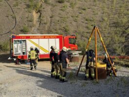 Übung in Wülfrath: Rettung aus 70 Meter tiefem Schacht Am 28. Juli hat die Übung stattgefunden. Foto: FW Wülfrath