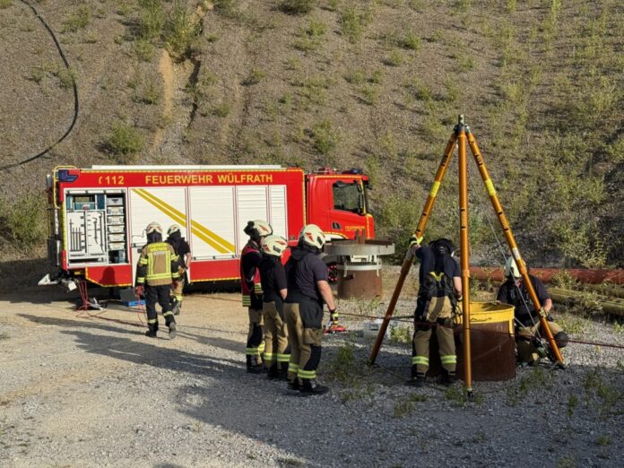 01_Fw_Übung Lhoist mit Feuerwehr Am 28. Juli hat die Übung stattgefunden. Foto: FW Wülfrath