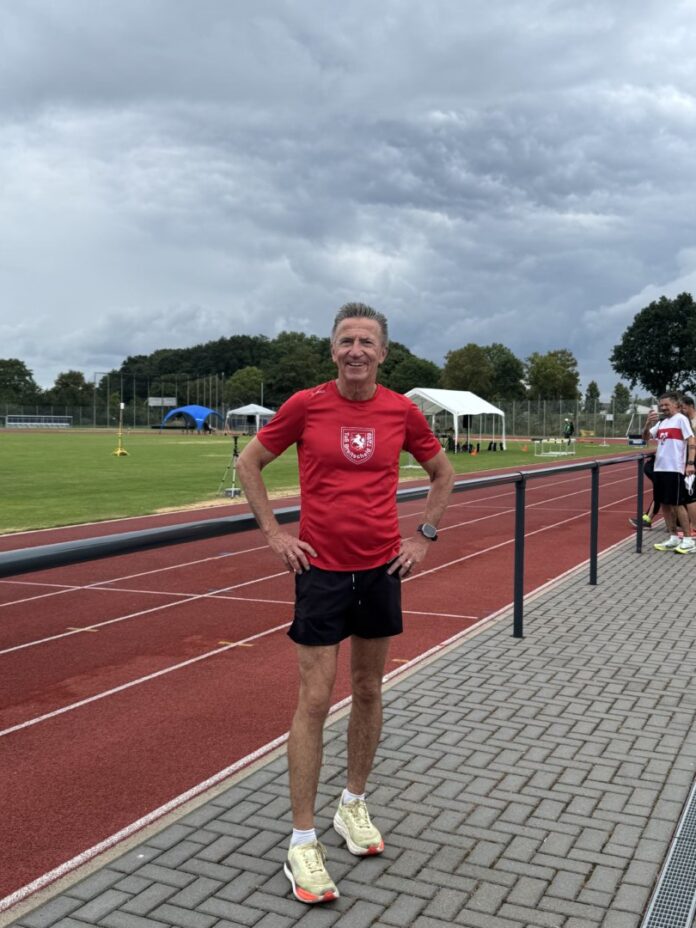 Meinolf Runte nach seinem erfolgreichem 1.500-Meter-Lauf. Foto: privat Meinolf Runte nach seinem erfolgreichem 1.500-Meter-Lauf. Foto: privat