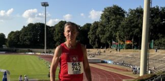 Breitscheider Läufer bei Meisterschaften in Mönchengladbach erfolgreich Meinolf Runte nach seinem erfolgreichem Lauf über 1.500 Meter. Foto: TuS Breitscheid/privat
