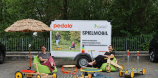 Das Spielmobil kommt zum Sandheider Markt Das Spielmobil macht halt. Foto: Stadt Erkrath
