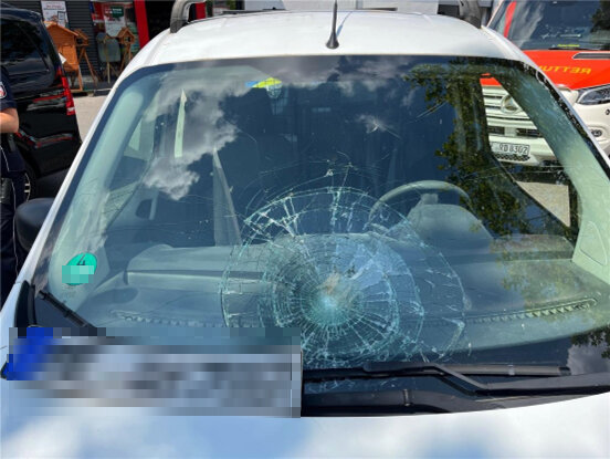 Die Windschutzscheibe des Ford ging bei dem Unfall zu Bruch.