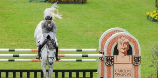 Nach WM-Ärger: Kukuk reitet bei Millionen-Serie fehlerfrei Christian Kukuk und Checker kamen beim Großen Preis von Riesenbeck auf Platz drei. (Archivbild)
