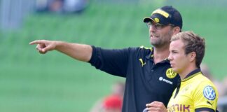 Warum Mario Götze nicht bei Klopp in Liverpool gelandet ist Einst erfolgreich bei Borussia Dortmund: Mario Götze (l) und Jürgen Klopp. (Archivbild)