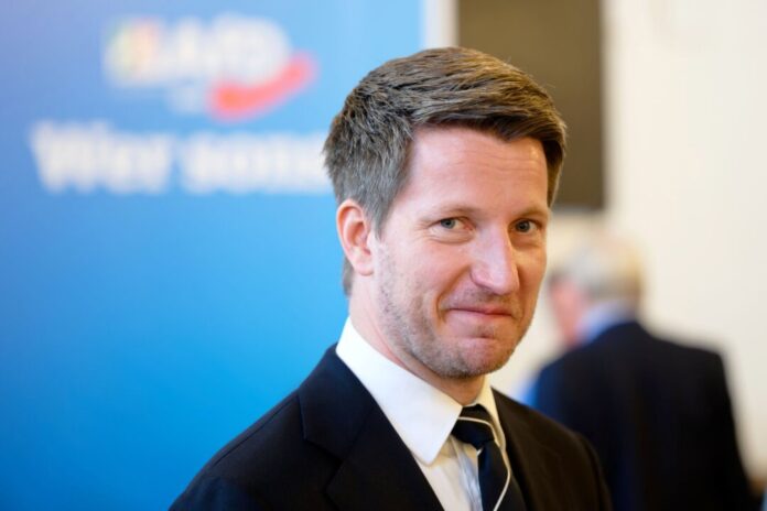 AfD-Landeschef Martin Vincentz AfD-Landeschef Martin Vincentz während des Landesparteitags in Marl.