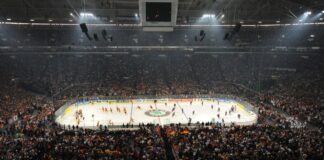 Eröffnung der Eishockey-WM 2027 wieder auf Schalke Neuauflage des Weltrekordspiels von 2010: Auch 2027 wird die WM wieder auf Schalke eröffnet. (Archivbild)