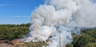 Brand auf Kompostierungsanlage in Hagen Etwa 60 Einsatzkräfte sind vor Ort.