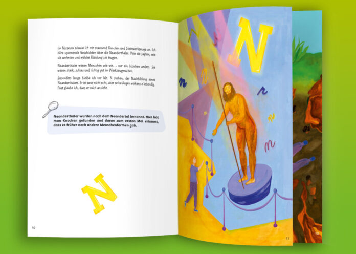 Das Kinderbuch kostet rund 17 Euro, das Malbuch rund acht Euro. Foto: Neanderthal-Museum-offen Das Kinderbuch kostet rund 17 Euro, das Malbuch rund acht Euro. Foto: Neanderthal-Museum