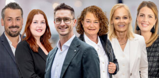 Das Team von FALC Immobilien Erkrath, Heiligenhaus, Ratingen und Velbert: Mark Wirtz, Lena Sziedat, Jan Barendsma, Yvonne Ridder, Astrid Gausmann und Thea Wirtz - mit Erfahrung und ehrlicher Einschätzung zum richtigen Verkaufszeitpunkt. Foto: Anette Singscheidt