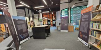 Ausstellung über Konrad Heresbach läuft Auf Roll-ups wurden wichtige Informationen zu Heresbach zusammengetragen. Foto: Kreisstadt Mettmann