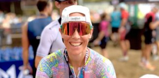 „Ironman 70.3“ in Duisburg endet für Wülfratherin im Krankenhaus Beim Start war bei der Wülfratherin Anne-Katrin Reinl noch alles in Ordnung - das Event verlief später allerdings nicht wie erhofft. Foto: privat