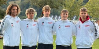 Bundesliga gesichert: Ratinger Triathleten holen neunten Platz im Allgäu Sie gingen für Ratingen an den Start: Jonas Hauser, Karol Armula, Jan Ortjohann, Jack Bowley und Leon Vollstedt. Foto: TTR 08