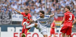 Elversberg bezwingt Duisburg dank später Tore von Onyeka Tyger Lobinger (m) erzielte das 1:1 für den MSV Duisburg.