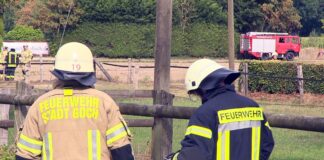 Gefundene Patrone explodiert in Hand von 16-Jährigem Einsatzkräfte haben dem 16-Jährigen nach der Explosion geholfen.