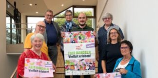 Faire Wochen laden in Ratingen zum Entdecken und Mitmachen ein Mitglieder der Steuerungsgruppe „Fairtrade-Stadt-Ratingen“ laden zu den „Fairen Wochen“ ein. Foto: Stadt Ratingen