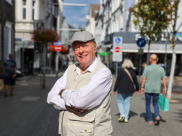 „Ich bin Velberter und lebe gern in Velbert“ Gerd Leiendecker (82) an einem Ort, den er besonders mag: Velbert. Foto: Volkmann