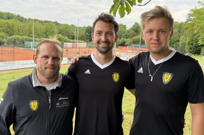NBV_Vorstandstrio_2026 Das Vorstandstrio vom Netzballverein Velbert - Nicolaas Hülsbeck (Kassenwart), Tom Schönenberg (1. Vorsitzender) und Nick Franke (2. Vorsitzender) -blickt optimistisch in die Zukunft. Foto: privat