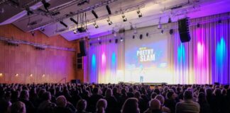 Zu Gast beim Poetry-Slam-Finale: „Dynamisches Duo“ aus Wülfrath in Ratingen Das Finale der Poetry Slam NRW-Landesmeisterschaften findet in Ratingen statt. Foto: Veranstalter