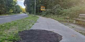 Fahrrad-Demo im Neandertal: Desolater Radweg