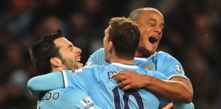 Dzeko über Kompany: «Guckte in den Laptop» Einst gemeinsam bei Manchester City: Edin Dzeko (M.) und Vincent Kompany. (Archivbild)
