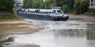 Frachtschiff fährt sich im Düsseldorfer Hafen fest Viel Schiff, wenig Wasser: Das Frachtschiff hat sich in einem Teil des Düsseldorfer Hafens festgefahren.