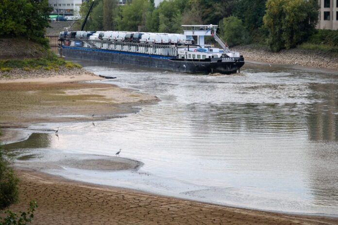 Frachtschiff fährt sich im Düsseldorfer Hafen fest Viel Schiff, wenig Wasser: Das Frachtschiff hat sich in einem Teil des Düsseldorfer Hafens festgefahren.