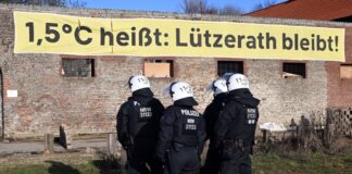 Urteil: Polizei Aachen zuständig für Lützerath-Aktivisten Bei der «Aktion Lützerath» bleibt hatte sich ein Klimaaktivist in einem Betonfass gegen die Räumung des Ortes gewehrt. Jetzt gibt es zu dem Fall ein OVG-Urteil. (Archivbild)