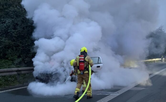 (C)Feuerwehr Ratingen Auf der A3 kam es zu dem Einsatz. Foto: Feuerwehr Ratingen