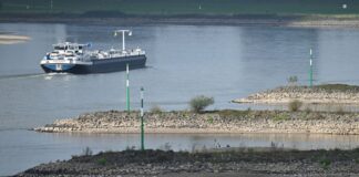 Viel halten statt rasch ableiten – Wer zahlt den Flussumbau? Das Niedrigwasser behindert auch die Schifffahrt auf dem Rhein.