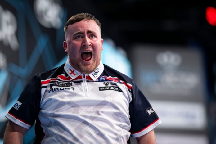Luke Littler Spielt nicht gern in Deutschland: Darts-Dominator Littler. (Archivbild)