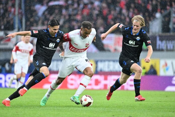 Jamie Leweling Ab durch die Mitte: Leweling beschleunigt das VfB-Spiel oft mit schnellen Sprints. (Archivbild)