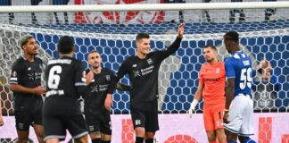 Schick trifft doppelt vom Punkt: Bayer gewinnt auch in Posen Patrik Schick hatte nach zwei verwandelten Elfmetern Grund zum Jubel.
